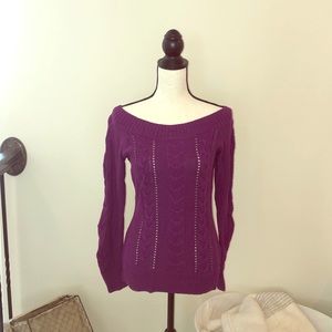 Plum Off Shoulder Sweater